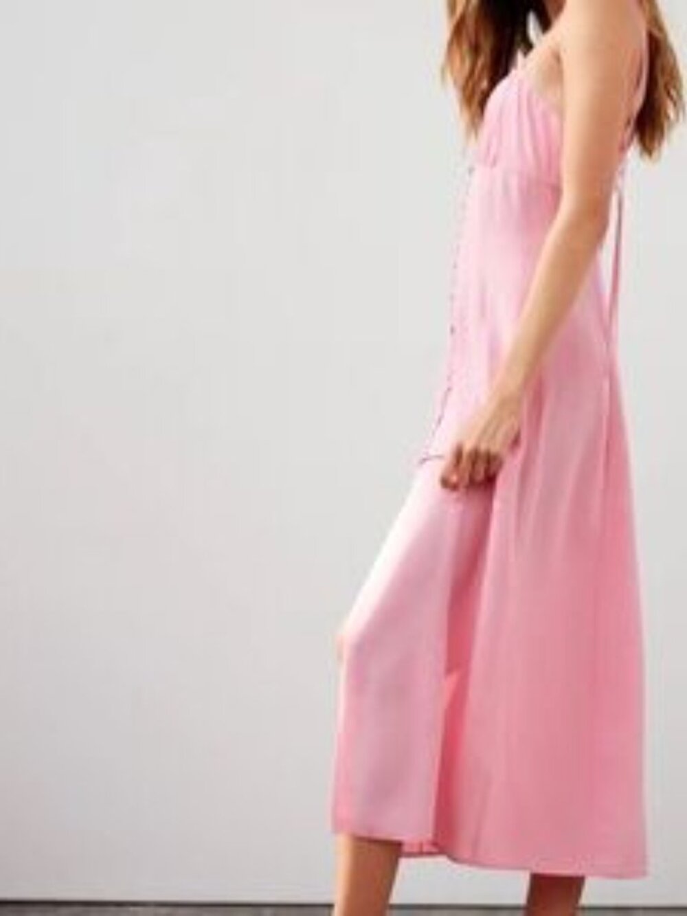 Aritzia Wilfred Le Fou Illona 100% Real Silk Slip Pink Dress New Without Tags - Picture 4 of 5